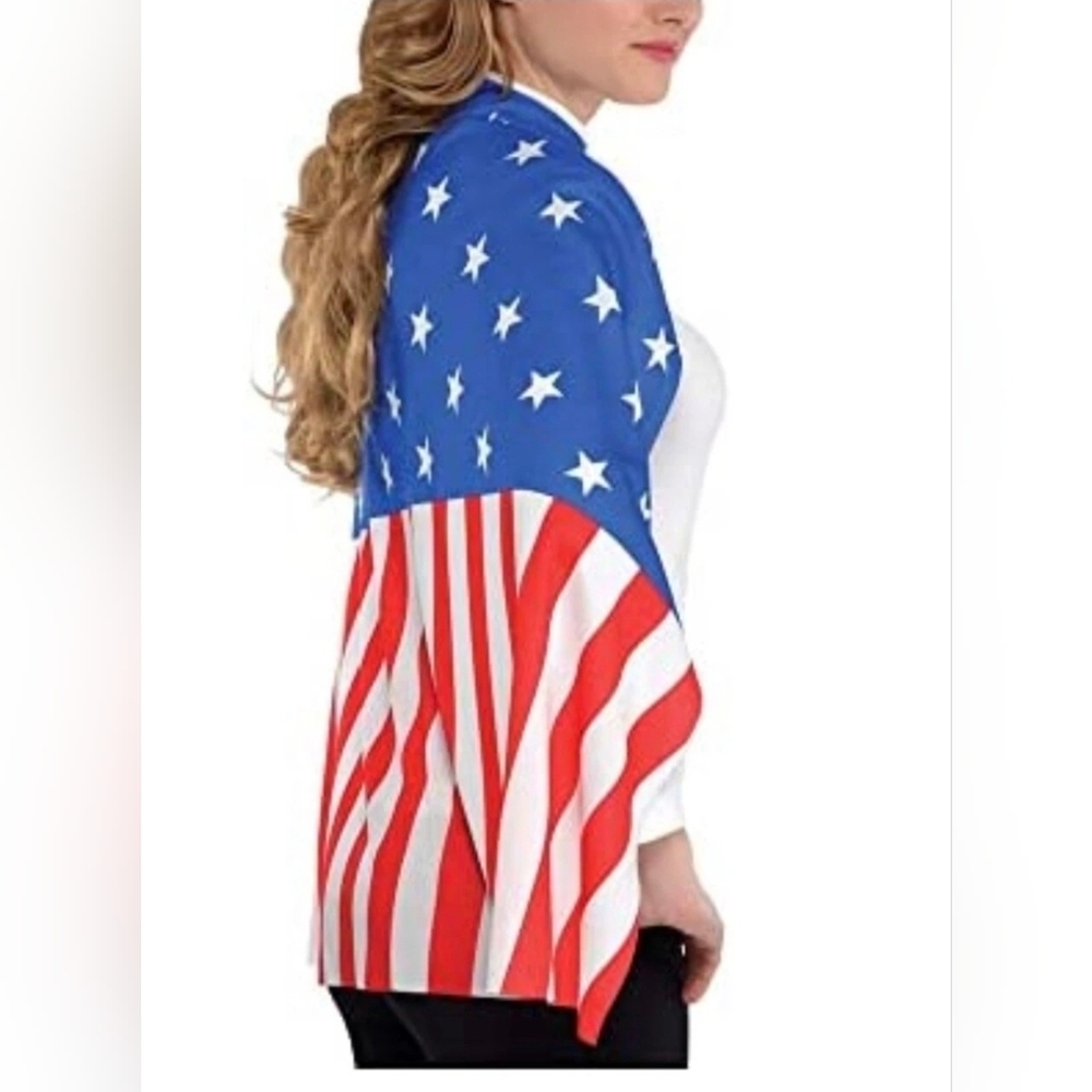 Patriotic Cape - One Size Fits Most (Pack Of 1)Red,White & Blue
